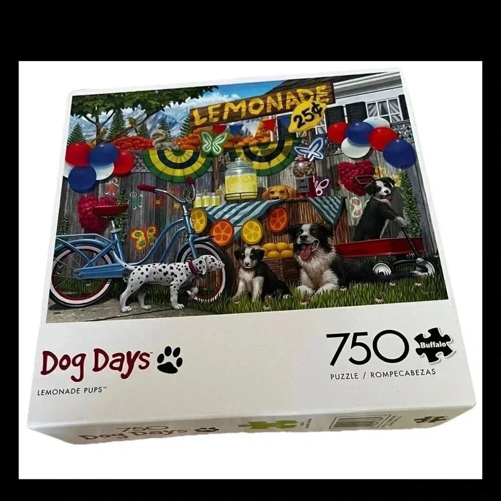 Buffalo Games Dog Days Lemonade Pups Jigsaw Puzzle 750 Pieces Complete